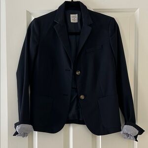 GAP Women's Navy Blazer with Striped Cuffs
